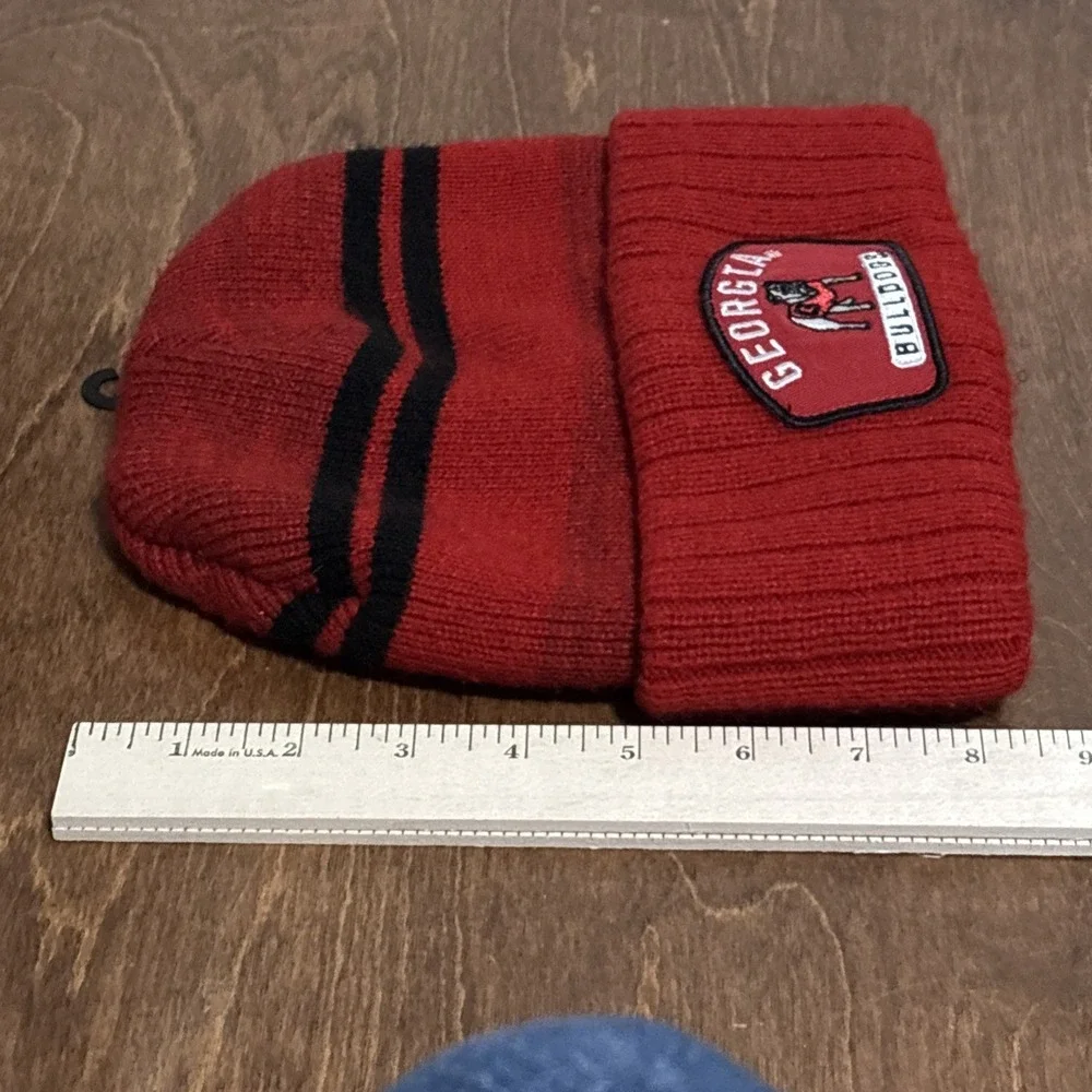 Lot Of 2 University of Georgia Bulldogs Beanie/toboggan Hat Cap UGA
